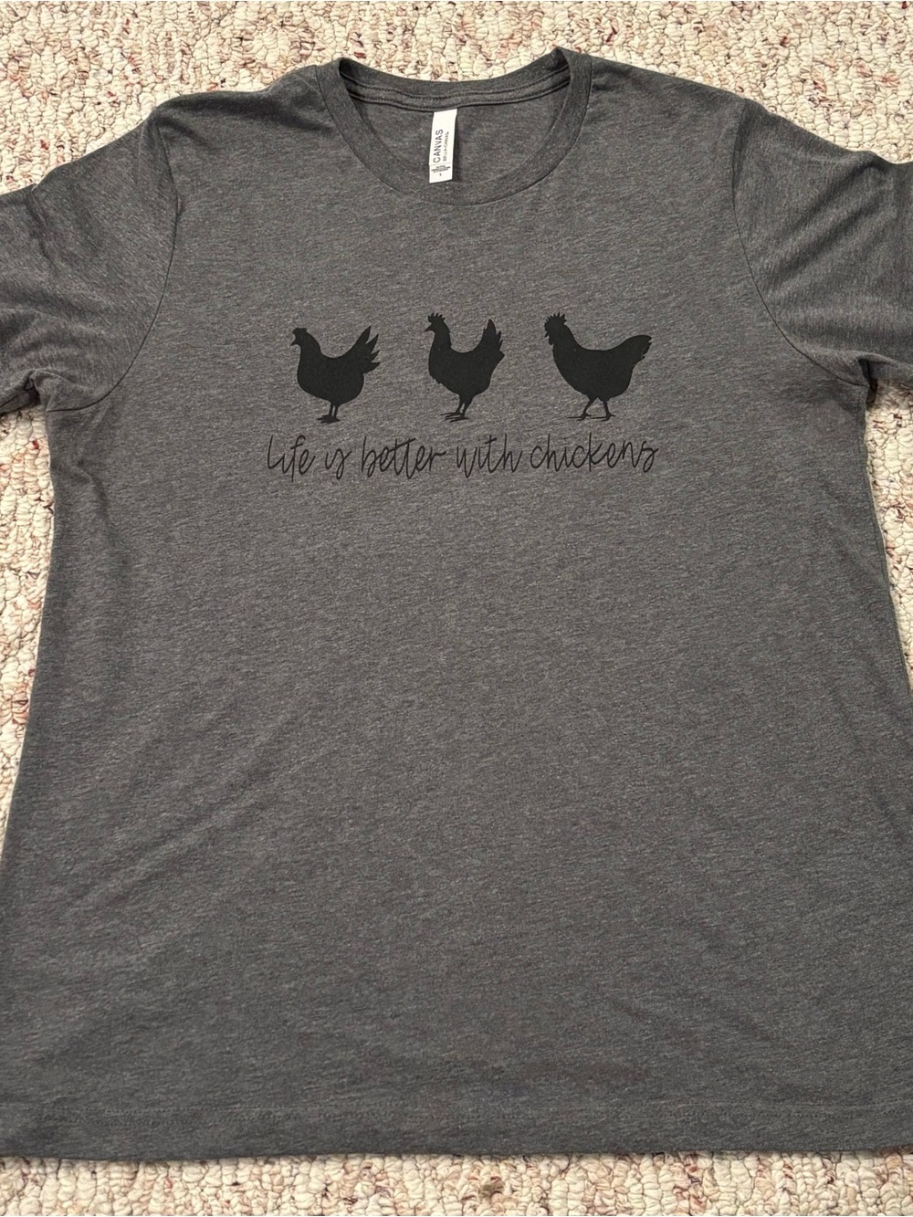 Bella Canvas Dark Gray 'Life is Better with Chickens' Tee